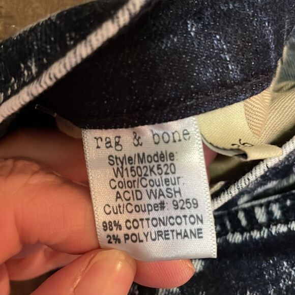 Rag & Bone Skinny Dark Acid Wash Jeans - Picture 10 of 10